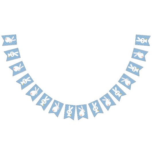 Vrolijk Pasen. Blauw en wit Gecontroleerde Pset. Vlaggetjes (Alle)