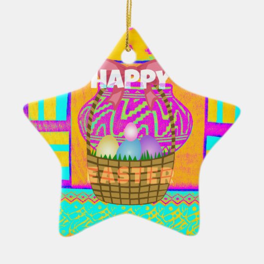 Vrolijk Pasen. Blijf op de hoogte zoals altijd Keramisch Ornament (Voorkant)