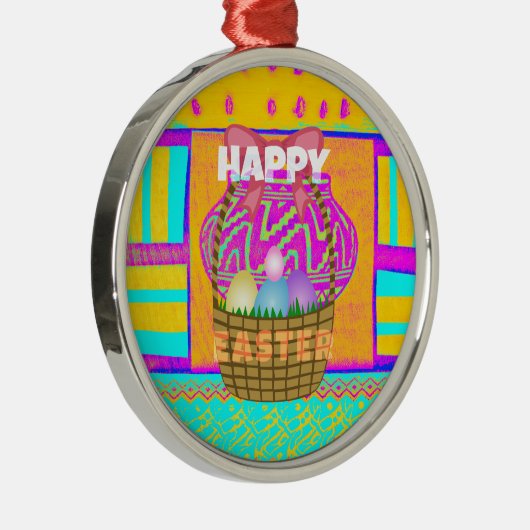 Vrolijk Pasen. Blijf op de hoogte zoals altijd Metalen Ornament (Rechts)