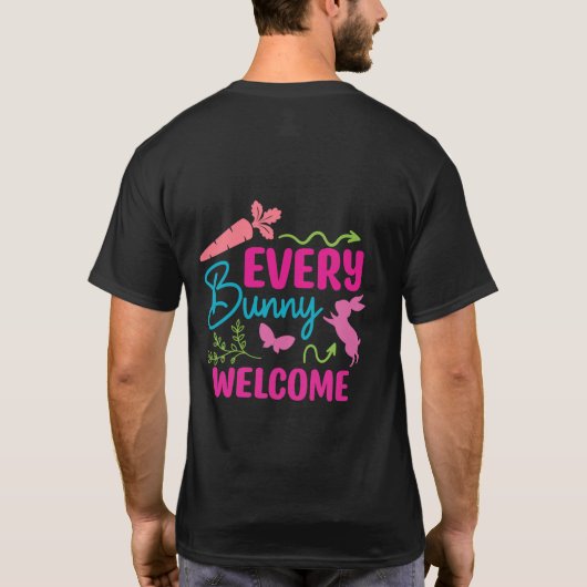 Vrolijk Pasen. Bloemen T-shirt (Achterkant)