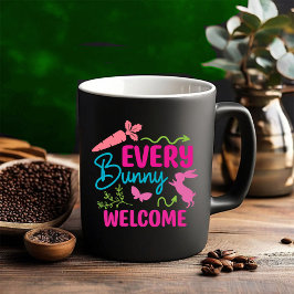 Vrolijk Pasen. Bloemen Tweekleurige Koffiemok