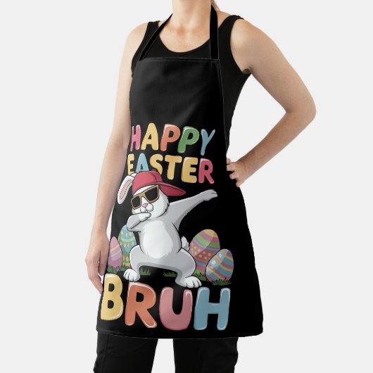 Vrolijk Pasen Bruh Bro Grappige Dabbing Haas Konij Schort (Insitu)