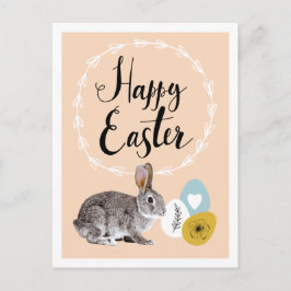 Vrolijk Pasen. Bunny- en paaseieren-Briefkaarten Feestdagenkaart