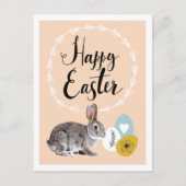Vrolijk Pasen. Bunny- en paaseieren-Briefkaarten Feestdagenkaart (Voorkant)
