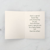 Vrolijk Pasen.  Bunny Feestdagen Kaart (Binnen)