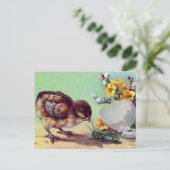 Vrolijk Pasen.  Chick Feestdagenkaart (Staand voorkant)