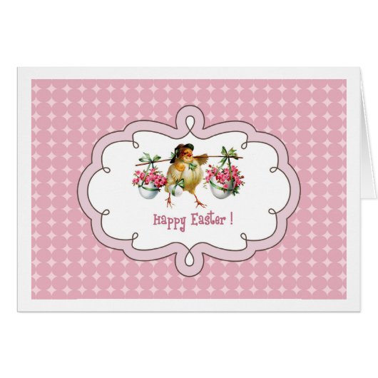 Vrolijk Pasen.  Chick Wenskaart (Voorkant Horizontaal)