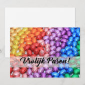 Vrolijk Pasen Chocolate-eastereieren Feestdagenkaart (Voorkant / Achterkant)