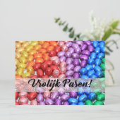 Vrolijk Pasen Chocolate-eastereieren Feestdagenkaart (Staand voorkant)