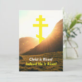 Vrolijk Pasen. Christus is Risen! Vakantiedagen Ka Feestdagenkaart (Staand voorkant)