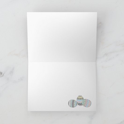 Vrolijk Pasen. Cute Baby Bunnies - Green Feestdagen Kaart (Binnen)