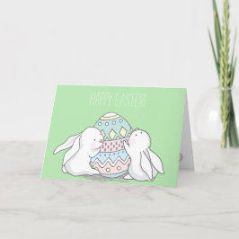 Vrolijk Pasen. Cute Baby Bunnies - Green Feestdagen Kaart