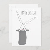 Vrolijk Pasen. Cute Bunny in een top-hoed Briefkaart (Voorkant / Achterkant)
