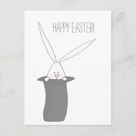 Vrolijk Pasen. Cute Bunny in een top-hoed Briefkaart