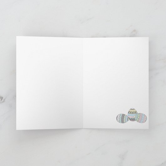 Vrolijk Pasen. Cute Bunny in een top-hoed Feestdagen Kaart (Binnen)