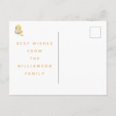 Vrolijk Pasen. Cute Waterverf Chick Briefkaart (Achterkant)