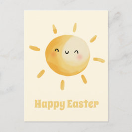 Vrolijk Pasen. Cute Waterverf Sun Briefkaart