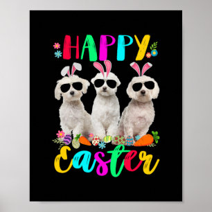 Vrolijk Pasen Drie Maltezen met Bunny Ears Poster