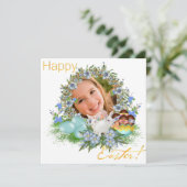 Vrolijk Pasen. Een foto van je baby. Kaart (Staand voorkant)