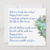 Vrolijk Pasen. Een foto van je baby. Kaart (Achterkant)