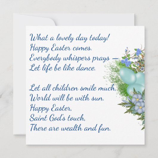 Vrolijk Pasen. Een foto van je baby. Kaart (Achterkant)