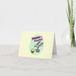Vrolijk Pasen. Gray Bunny Feestdagen Kaart