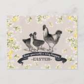 Vrolijk Pasen. haan & hennen Pasen Feestdagenkaart (Voorkant)