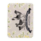 Vrolijk Pasen. Haan & Kippen Cadeau Magneet (Verticaal)