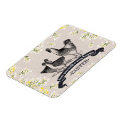 Vrolijk Pasen. Haan & Kippen Cadeau Magneet (Linkerzijde)