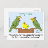 Vrolijk Pasen. "Harry ziet er boos uit omdat mense Briefkaart (Voorkant / Achterkant)