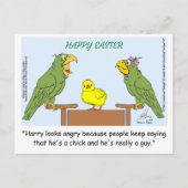 Vrolijk Pasen. "Harry ziet er boos uit omdat mense Briefkaart (Voorkant)