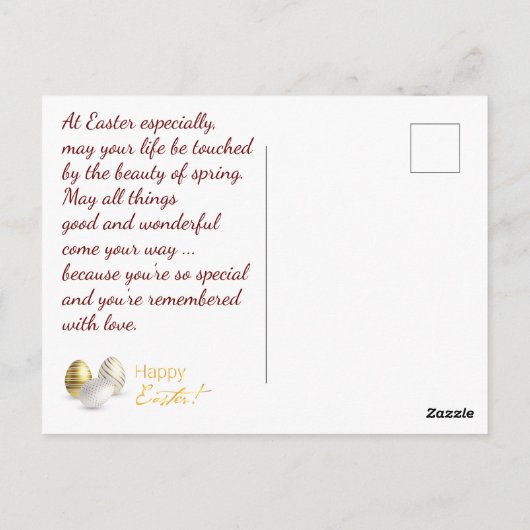 Vrolijk Pasen. Je foto. Personaliseren. Briefkaart (Achterkant)