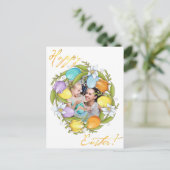 Vrolijk Pasen. Je foto. Personaliseren. Briefkaart (Staand voorkant)