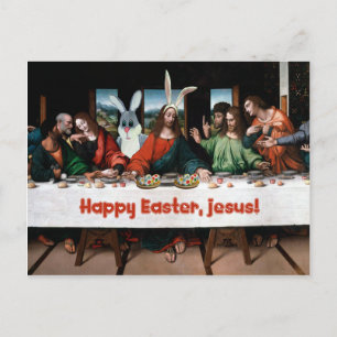 Vrolijk Pasen, Jezus. Funny Easter Briefkaart