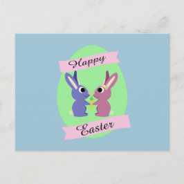 Vrolijk Pasen. Keerbunnies Feestdagenkaart
