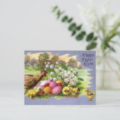 Vrolijk Pasen  Kip en Eieren kleurig Briefkaart (Staand voorkant)