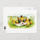 Vrolijk Pasen. kippen Pasen Briefkaarten (Voorkant / Achterkant)