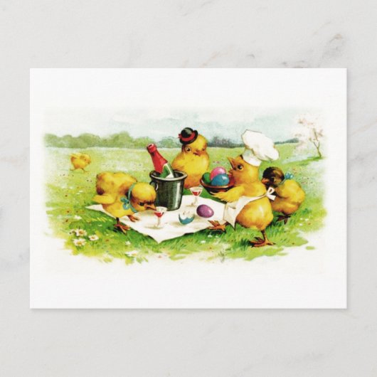 Vrolijk Pasen. kippen Pasen Briefkaarten (Voorkant)