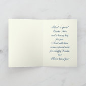 Vrolijk Pasen.  konijn en chick Feestdagen Kaart (Binnen)