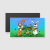 Vrolijk Pasen. Konijn met Bunny en Chick (Voorkant / Achterkant)