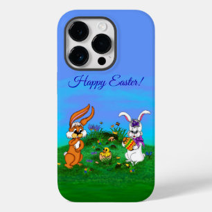 Vrolijk Pasen. Konijn met Bunny en Chick Case-Mate iPhone 14 Pro Hoesje