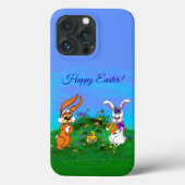 Vrolijk Pasen. Konijn met Bunny en Chick Case-Mate iPhone Case (Achterkant)