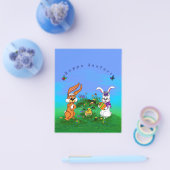 Vrolijk Pasen. Konijn met Bunny en Chick Flyer (Enkel)