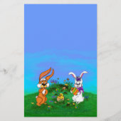 Vrolijk Pasen. Konijn met Bunny en Chick Flyer (Achterkant)
