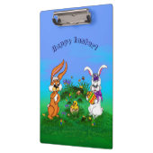 Vrolijk Pasen. Konijn met Bunny en Chick Klembord (Links)