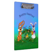 Vrolijk Pasen. Konijn met Bunny en Chick Klembord (Rechts)