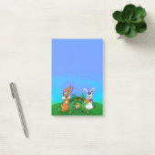 Vrolijk Pasen. Konijn met Bunny en Chick Post-it® Notes (Kantoor)