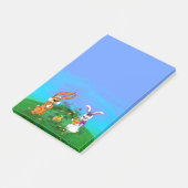 Vrolijk Pasen. Konijn met Bunny en Chick Post-it® Notes (Schuin)