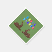 Vrolijk Pasen, Konijnen Cocktail Papier Servetten (Hoek)