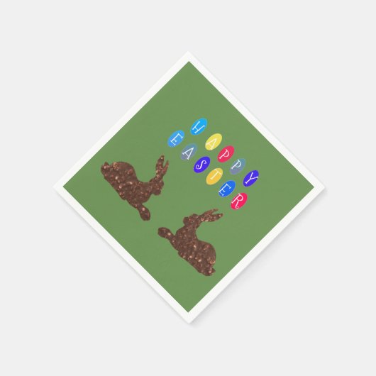 Vrolijk Pasen, Konijnen Cocktail Papier Servetten (Hoek)